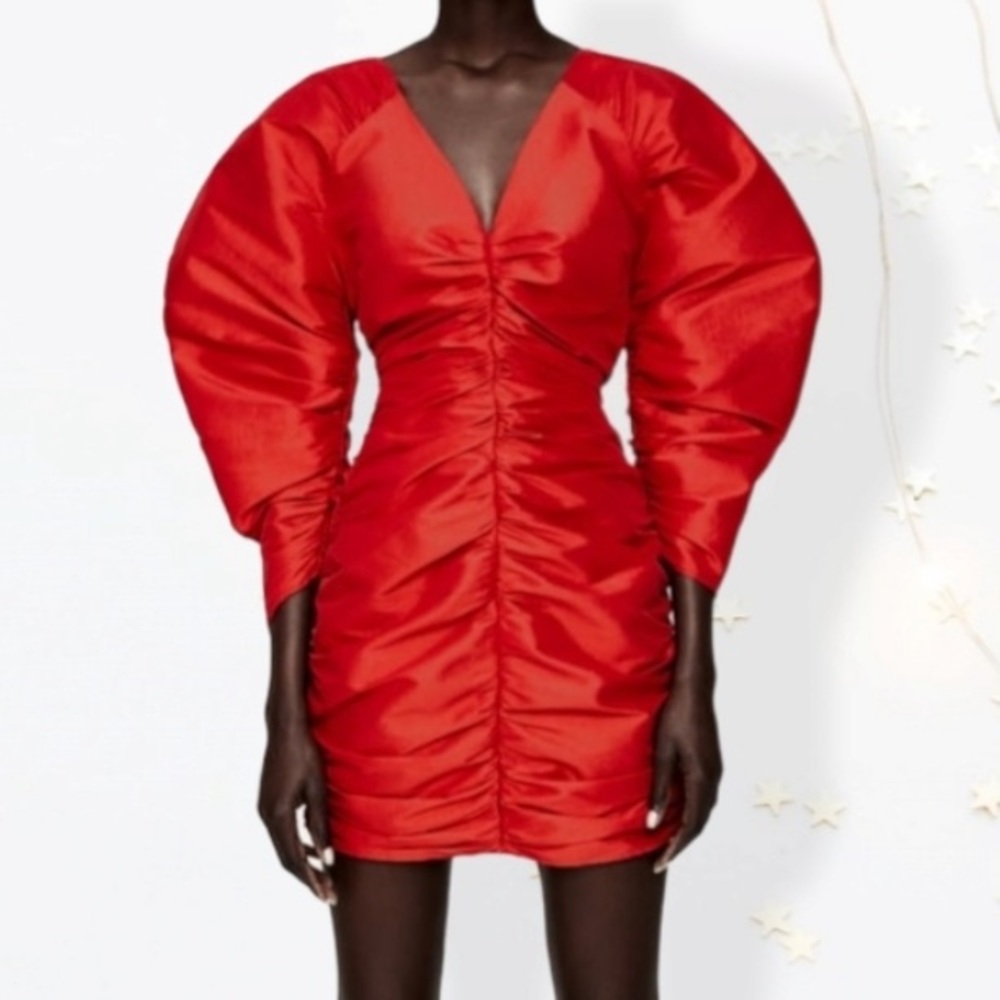 Zara red beautiful dress